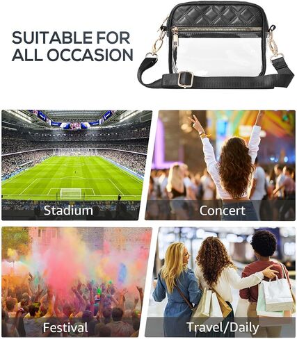 HULISEN Clear Bag for Stadium Events, Clear Purses for Women Stadium Crossbody, Small Clear Bags for Concerts, Festival in Saudi Arabia