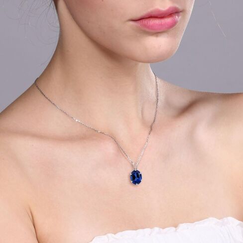 Gem Stone King 925 Sterling Silver Green Mystic Topaz Pendant Necklace For Women (2.30 Cttw, Oval Shape 9X7MM, With 18 Inch Silver Chain) in Saudi Arabia