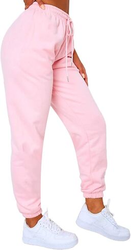 RUEWEY Womens Active Jogger Pants Cotton Sweatpants Workout Elastic Waist Drawstring Pants with Pockets in Saudi Arabia