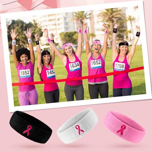 مجموعة من 36 قطعة من عصابات الرأس للتوعية بسرطان الثدي، مجموعة من عصابات الرأس الرياضية للتوعية بسرطان الثدي تتضمن 24 قطعة من أربطة المعصم الرياضية و12 قطعة من أربطة الرأس لشهر التوعية للنساء in Kuwait