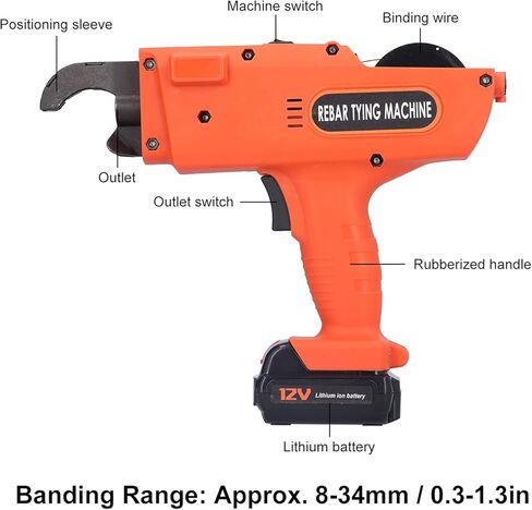 أداة ربط قضيب فولاذي محمولة قابلة لإعادة الشحن من الطبقة الأوتوماتيكية ABS فولاذ عالي الكربون تيار متردد 100‑240 فولت (بطارية واحدة، شفافية) in Kuwait