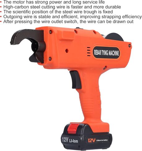 أداة ربط قضيب فولاذي محمولة قابلة لإعادة الشحن من الطبقة الأوتوماتيكية ABS فولاذ عالي الكربون تيار متردد 100‑240 فولت (بطارية واحدة، شفافية) in Kuwait