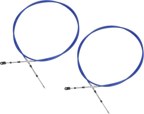 ACROPIX Universal 600cm 20FT 33C/3300 كابل التحكم في دواسة الوقود للقارب البحري أزرق مع رأس تثبيت لمحرك Yamaha الخارجي - حزمة من 2 in Saudi Arabia