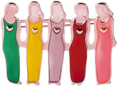 MANZHEN Enamel Five Sisters 5 Best Friends Brooch Pins BFF Brooch in Kuwait
