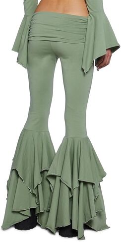 Dolls Kill F is for Fairies Flare Pants by Current Mood - Foldover Waist with Wide Leg and Handkerchief Design in Saudi Arabia