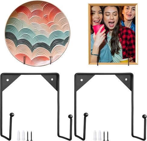 Jetec 2 Pcs Wall Mount Metal Plate Display Stands 6 Inch Metal Wall Easel Plate Photo Stands Holders Decorative Versatile Plate Hangers Picture Frame Stand Wall Display with Screws for Home Wall in Saudi Arabia