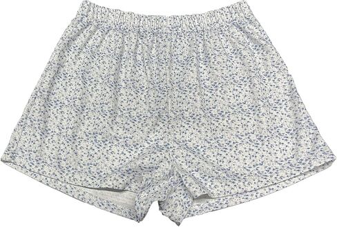 Women Y2K Pajamas Set Sexy Lace Trim Floral Print Crop Cami Tops and Shorts Set 2 Piece Outfit Summer Loungewear Set (B-A White, L) in Saudi Arabia