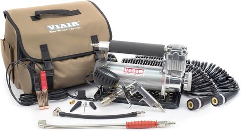 VIAIR 450P-RV - 45053 Tire Inflator Portable Air Compressor with RV Inflation Gun, 90 Degree Chuck | 12V Tire Pump Air Compressor Portable Heavy Duty 150 PSI, Any Tire Size, Alligator Clips in Saudi Arabia