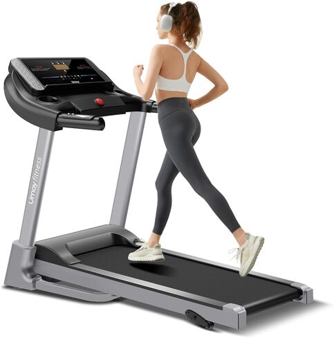 UMAY Fitness Home Folding 3 Level Incline Treadmill with Pulse Sensors, 3.0 HP Quiet Brushless, 8.7 MPH, 300 LBS Capacity, Grey in Saudi Arabia