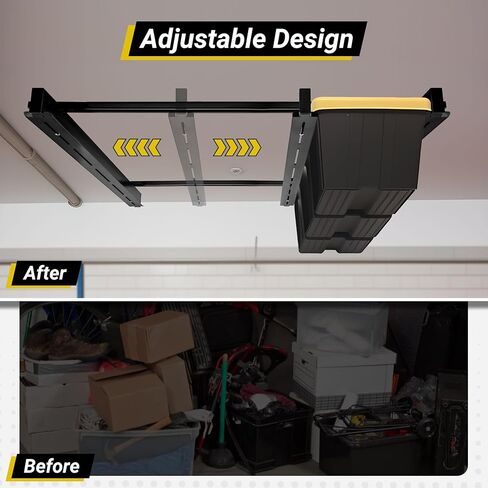 رف تخزين المرآب العلوي، 48 بوصة × 48 بوصة، رفوف تخزين سقف المرآب بعرض قابل للتعديل، رف تخزين للتعليق عالي التحمل للكراجات والحظائر وغرف التخزين (لا يتم تضمين الصناديق) in Kuwait