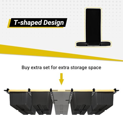 رف تخزين المرآب العلوي، 48 بوصة × 48 بوصة، رفوف تخزين سقف المرآب بعرض قابل للتعديل، رف تخزين للتعليق عالي التحمل للكراجات والحظائر وغرف التخزين (لا يتم تضمين الصناديق) in Kuwait