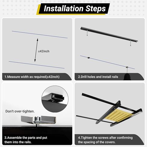 رف تخزين المرآب العلوي، 48 بوصة × 48 بوصة، رفوف تخزين سقف المرآب بعرض قابل للتعديل، رف تخزين للتعليق عالي التحمل للكراجات والحظائر وغرف التخزين (لا يتم تضمين الصناديق) in Kuwait