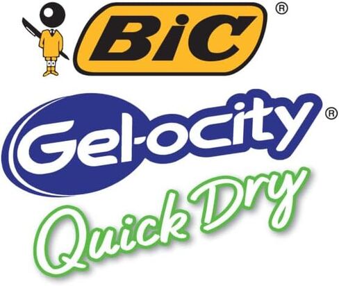 BIC Gel-ocity Quick Dry Gel Pen, Fine Point (0.5mm) - Box of 12 Blue Gel Pens (RGLCGF11-BLU) in Saudi Arabia