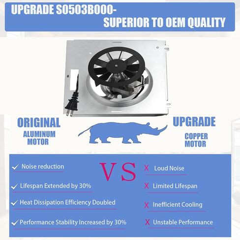 S0503B000 Bathroom Fan Motor Assembly,763RL B Unit,763RLN B Unit Fan Motor for Nutone 763RL/769RL A Unit 763RLN 763RLL 763RLN-R01 Bathroom Fan 50 CFM,Fit 769RF/769RL B Unit (70 CFM) 2.0 Sones in Saudi Arabia