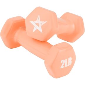 Yes4All Vinyl Hexagon Dumbbell - Dumbbells Set of 2 Hand Weights for Home Gym & Strength Training (2-15 lbs Weight Options)