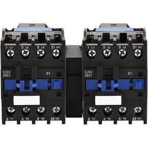 Baomain AC Contactor with Interlock CJX2-2501 110VAC 40A 6KV 50/60Hz 660V 3 Phase 3-Pole 1NC DIN Rail Mount Pack of 2