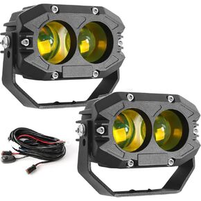 BraveWAY 4 Inch 80W LED Pod Offroad Driving Light 9600LM Super Bright with White Flood Beam Waterproof Off Road Flood Light for Truck Pickup Ram Motorcycle SUV ATV UTV Pack of 2