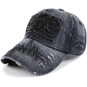 Vintage Distressed Dad Hat Trucker Cap Light Acid Washed Denim 1985 Baseball Cap Adjustable Clip for Universal Fit