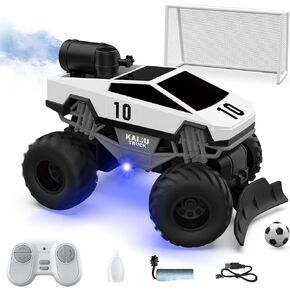 OLMURI Remote Control Car for Boys, 1:24 Scale RC Cybertruck with Soccer Ball, LED Light and Spray Effect, Sports Control Toys for Kids, Toddler Gifts for Age 3+ Years Old