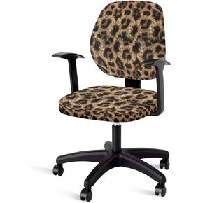 Leopard Print Office Chair Covers, 2 Piece Office Chair Protector Cover, Breathable Washable Computer Desk Chair Cover, Universal Office Chair Covers in Kuwait