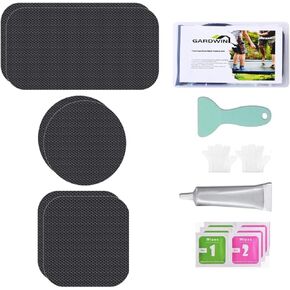 Gardwin Trampoline Patche Repair Kit with 2 Round 2 Square 2 Rectangular Trampoline Repair Kit with Disposable Gloves Wet and Dry Wipes Scraper Fits for Trampoline Mat Patches for Holes 50ml Glue
