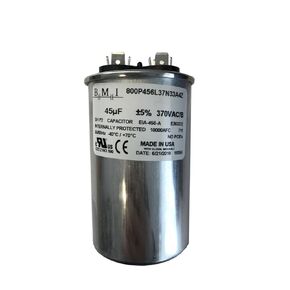 BMI 45UF (MFD) 370VAC Motor Run Capacitor, Compatible with Franklin 155327109 and U17-1443 in 3HP 2823028110, 2823028310, Goulds CB30412CR, Tuhorse 3HP Control Box, Made in USA for Tuhorse Electric