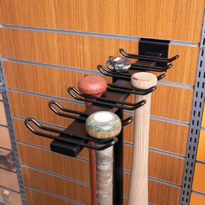Baseball Bat Holder to Hold 6, 8, 12 Bats, Sports Softball Bat Slatwall Storage Vertical Display Rack, Slatwall Accessories (6 Bats Holder - 3 Pack, Black) in Saudi Arabia