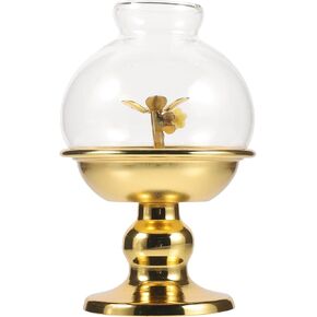 1 Set Oil Lamps for Indoor Use Emergency Oil Lanterns for Indoor Use Kerosene Lantern Temple Oil Lamp Decorative Oil Light Lamp Oil Glass Cover Kerosene Lamp Oil Lamp with Cover