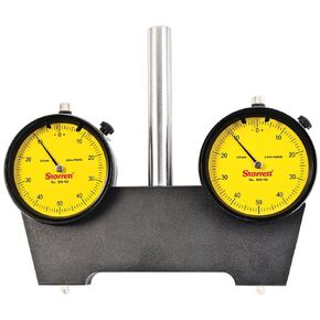 Starrett 649 Series Spindle Square Fully Assembled with Two AGD Group 2 Dial Indicators - 0-1.25" Range, 0-25-0 Dial Reading, .0005" Graduations - 649-5