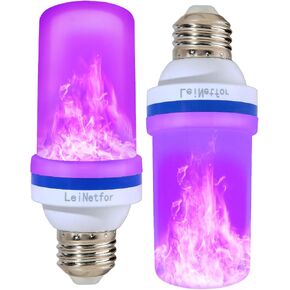 Smaller LED Purple Flame Light Bulbs -3W Christmas Flickering Light Bulbs with Gravity Sensing, E26 Base Christmas Purple Light Bulb Outdoor, Vintage Flame Bulbs (2 Pack) in Saudi Arabia