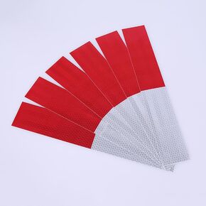 Red/White Reflective Tape 10 Pack, 2" x 12", Waterproof Self-Adhesive Safety Caution Warning Tape for Cars, Trucks, Trailers, Boats & Road Signs, Trailer Reflector