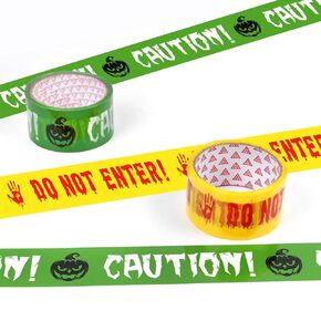 FINGOOO Halloween Caution Tape Roll,2inch x 164 Feet Do Not Enter Tape Halloween Fright Tape Decorations for Danger Areas Halloween Home Decor