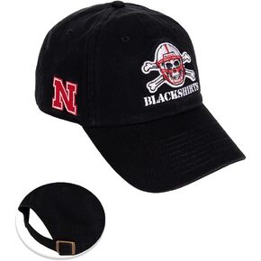 Desert Cactus University of Nebraska Baseball Hat Huskers GBR NU Brimmed Embroirderd Hats Cap Adjustable Cloth Strap Adult (Style E1) Black
