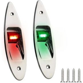 12V Boat LED Navigation Lights Waterproof Navigation Lights Side Bow Teardrop Lights, Red & green