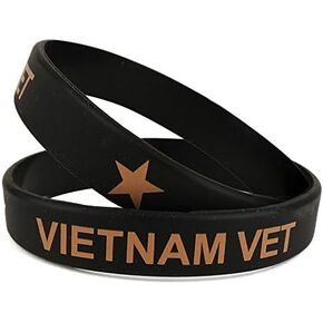 United States VIETNAM VET Printed Silicon Military Bracelet Wristband - 2 Pack