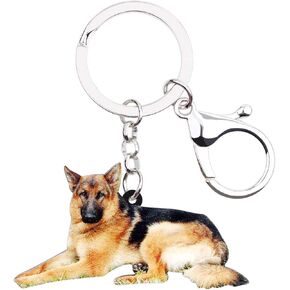 DOWAY Acrylic Dog Keychain Charm, German Shepherd Dog Key Ring Cute Keychains Car Key Chain for Kids Adults Gift Jewelry in Kuwait
