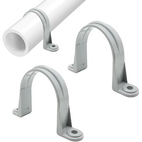 PVC Pipe Strap, 2-Holes Conduit Pipe Clamps Plastic Pipe Supports for PVC Pipes, Conduit and Cables (3 inch, 8Pack)