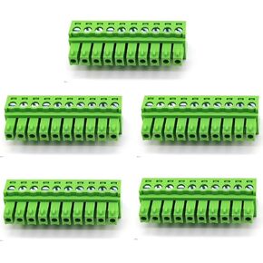 20 PCS 4 Pin 3.81mm Pitch Screw Terminal Block Connector for 28-16AWG, Pluggable Quick Male Plug Connector-4 Pole