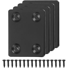 uxcell 6 Set Flat Repair Plates, 1.5 x 1.77 Inch Stainless Steel Flat Straight Brace Bracket Mending Joining Plates with Screws for Fixing Wooden Furniture Corner, Black