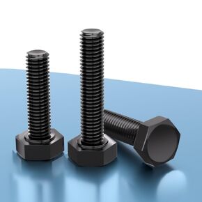 M5X45(20pcs) Hex Bolt Hex Head Screw Bolts,304 Stainless Steel,Fully Threaded Hex Tap Bolts, DIN933 ，Black