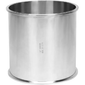 DERNORD Sanitary Spool Tube with Clamp Ends,Stainless Steel 304 Seamless Round Tubing with 10 inch Tri Clamp Ferrule Flange (Tube Length: 10 Inch / 255MM)