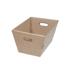 Aviditi Corrugated Cardboard Stackable Totes With Hand Holes, 19 1/2" x 13" x 10", Kraft Brown, Storage Totes For Organizing Homes, Warehouses and Offices, Pack of 25