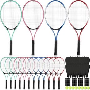 16 Pcs Tennis Rackets for Adult Recreational 8 Players 27" Tennis Racquet Bulk Lightweight Tennis Racket with 8 Tennis Balls for Training Beginners with Overgrips Carry Bag in Kuwait