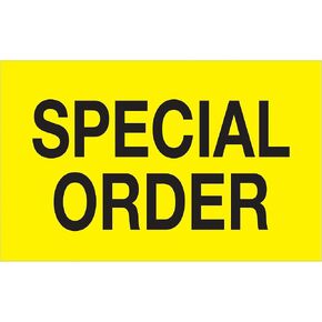 Top Pack Supply "Special Order" Labels/Stickers, 1 1/4" x 2", Fluorescent Yellow, 500 Labels Per Roll (1 Roll)
