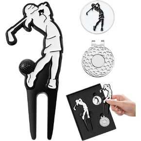 Golf Divot Tool with Hat Clip Set, Personlized Magnetic Ball Marker with Divot Tool Set, Premium Golf Gifts for Men Women Golfers, Golf Accessories Kit