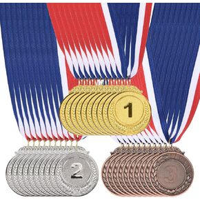 PATIKIL 30 Pieces Gold Silver Bronze Award Metals, 2-Inch Award Medals 1st 2nd 3rd Prizes with Ribbon for Team Games Sports Competitions