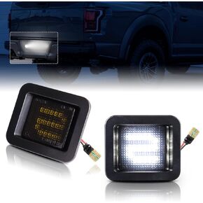 F150 LED License Plate Lights for 2015-2020 Ford F150, LED Tag Light for 2017-2022 Raptor, Smoked Lens, 6000K White