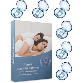 6Pcs MYMULIKE Anti Snoring Device - Nose Clip for Stop Snoring, Reusable Silicone Magnetic Snore Stopper Snoring Solution for Nighttime Sleeping & Nasal Breathing Nasal Clip (Blue)