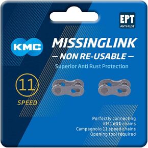 KMC Unisex's 11 Speed EPT MissingLink Joining Link, Dark Silver, 2 Pairs