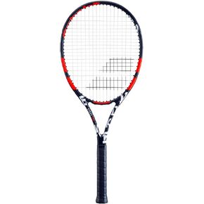 Babolat Evoke 105 Strung Tennis Racquet, Black/Orange (4 1/2" Grip)
